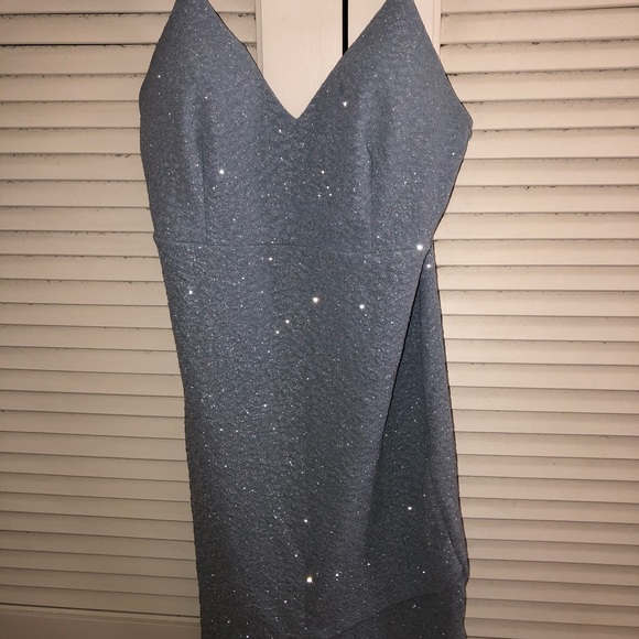 Light Blue Send My Love Glitter Dress - Picture 2 of 6